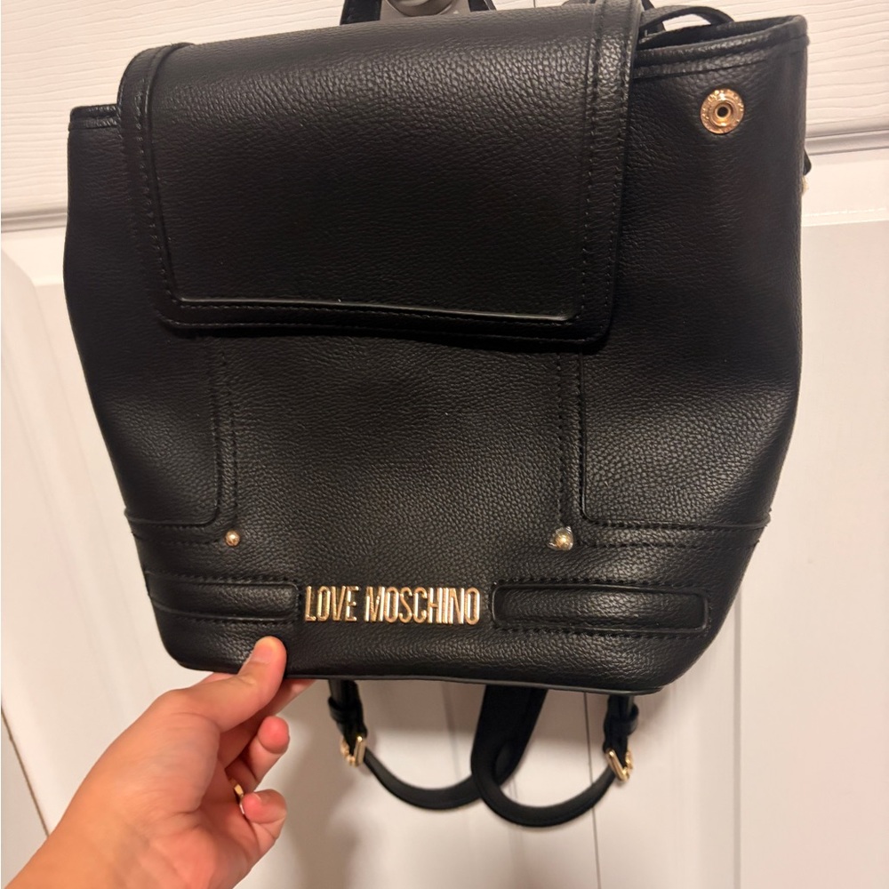 Love Moschino Black and Gold Backpack